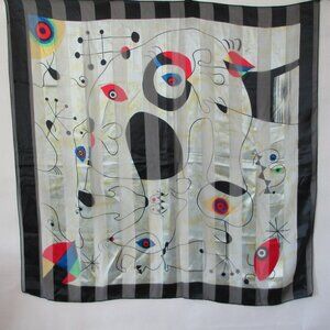 MIRO PRINT SATIN STRIPE SCARF